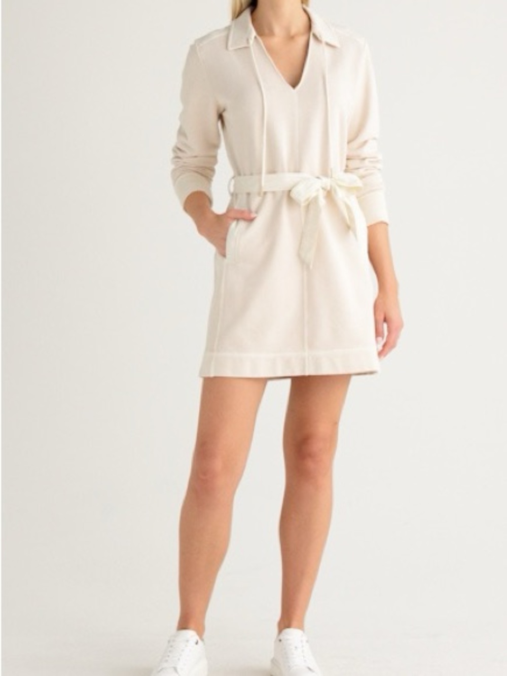 NWT Tommy Bahama Sunray Cove Cream Belted Sweatshirt Dress Medium Resort Casual